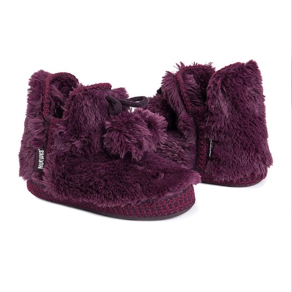 Muk Luks Plum Slipper Boots Plum Amira 